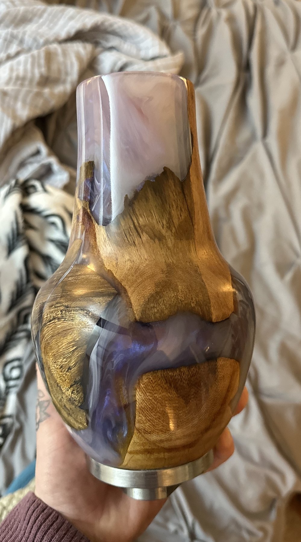 Wood and resin sculptural form
